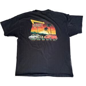 In-N-Out Burger Men T-Shirt Black Retro Classic Vintage Cars‎ Sunset Tee Size XL